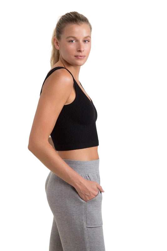 Ribbed Seamless Cropped Tank Top