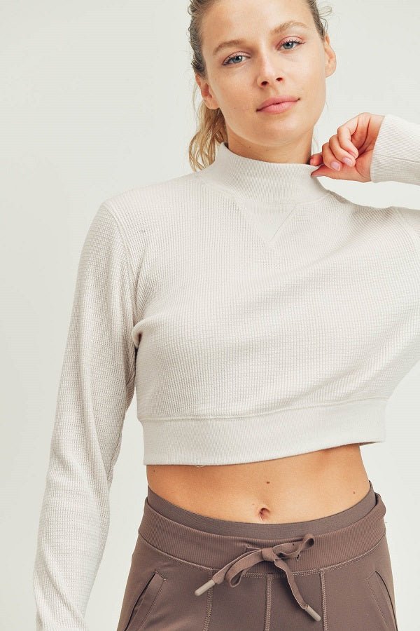 Waffle Crop Sleeve Top - House of Drip Apparel