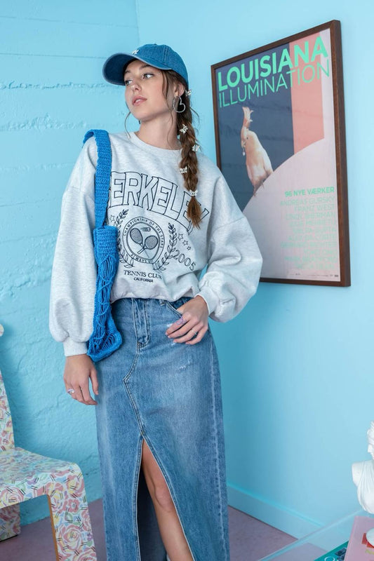 Tennis Club Embroidered Long Sleeve Knit